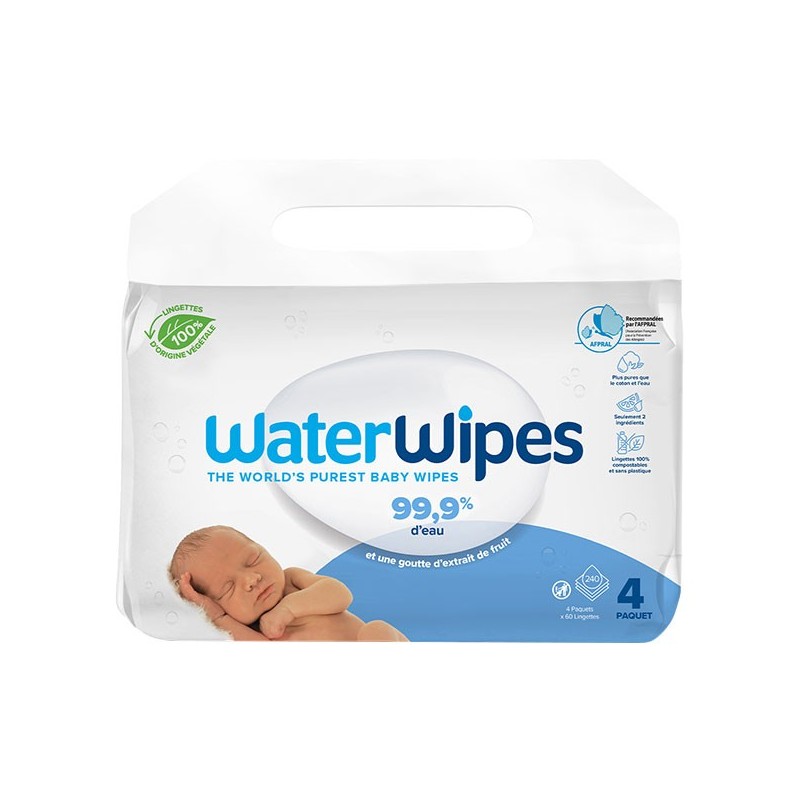 WaterWipes lingettes bio | 4x60pcs