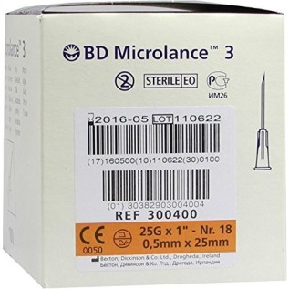 BD Microlance3 0,5x25mm | 25G x 1" | Oranje | 100st