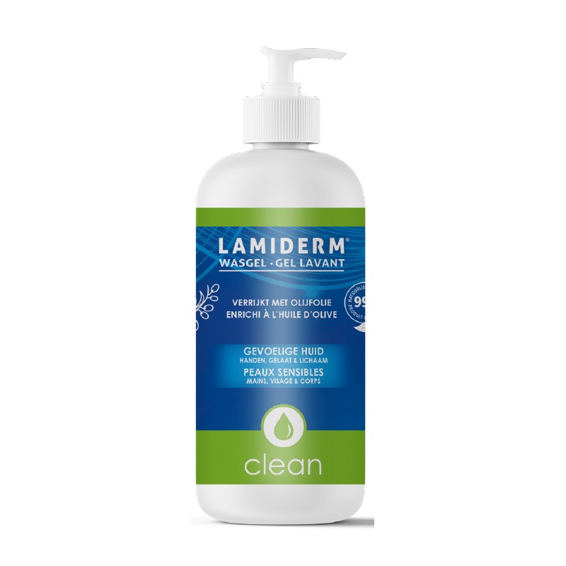Lamiderm clean wasgel met olijfolie 500ml | 1st