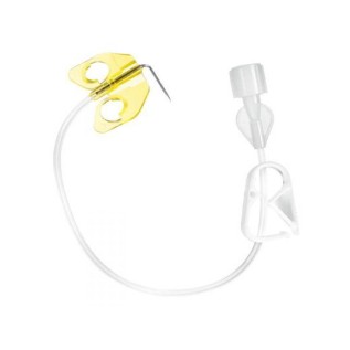 Gebogen grippernaald, surecan met vleugels | 20G x25mm