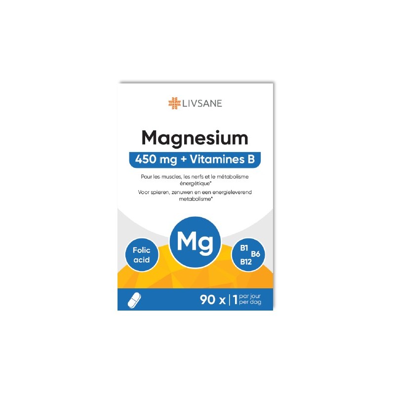 Livsane Magnésium 450mg + Vitamines B | 90comp