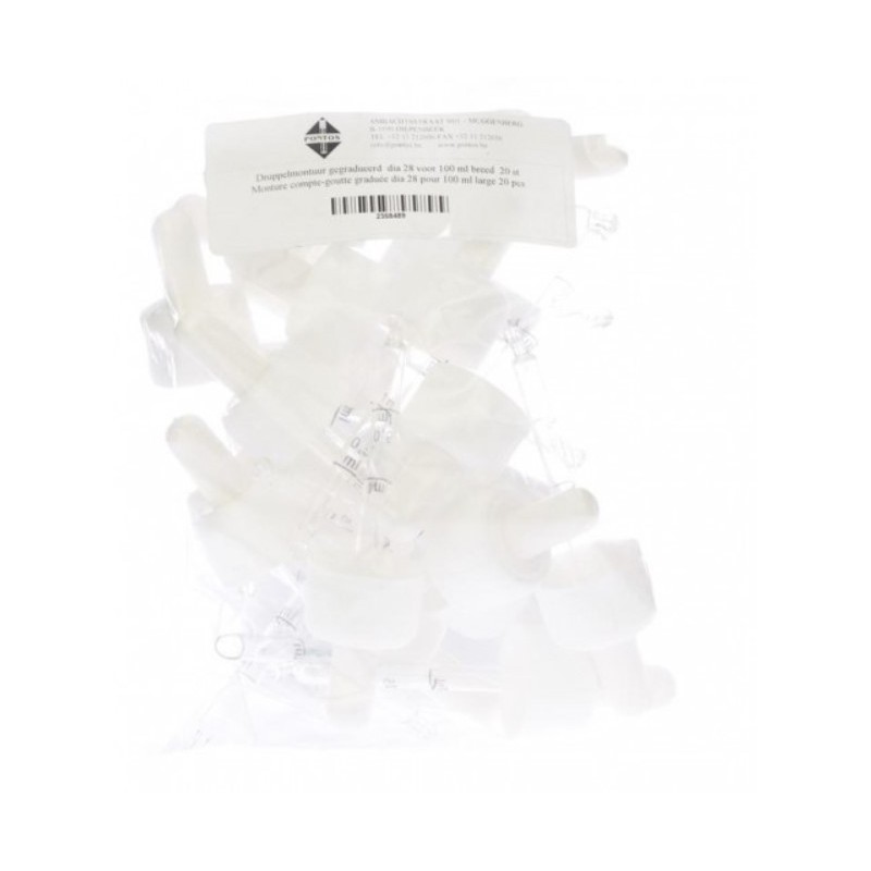 Monture Compte-Gouttes Graduée PP28 100ml | 20pcs