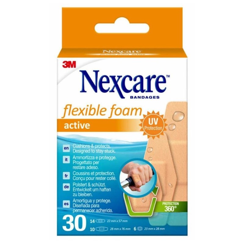 Nexcare Flexible Foam Active Assortiment Pansements | 30pcs