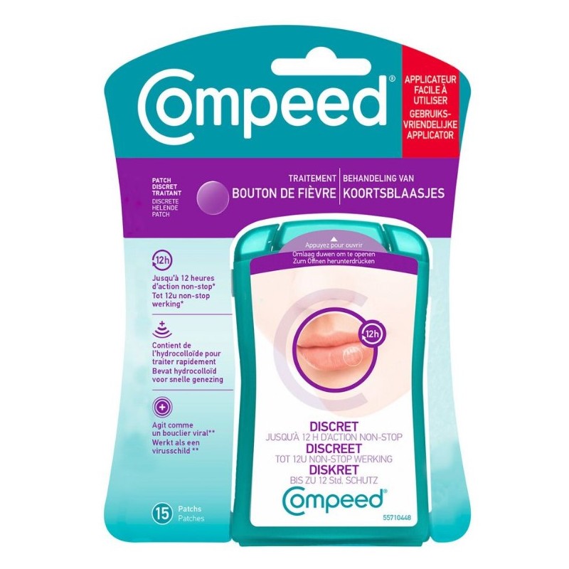 Compeed Invisible Patch Bouton de Fièvre + Applicateur | 15pcs