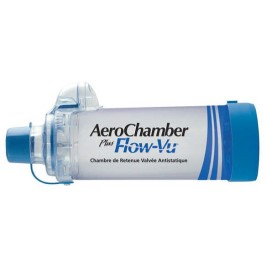 Aerochamber Plus Flow-Vu + Embout Buccale Adultes | Bleu