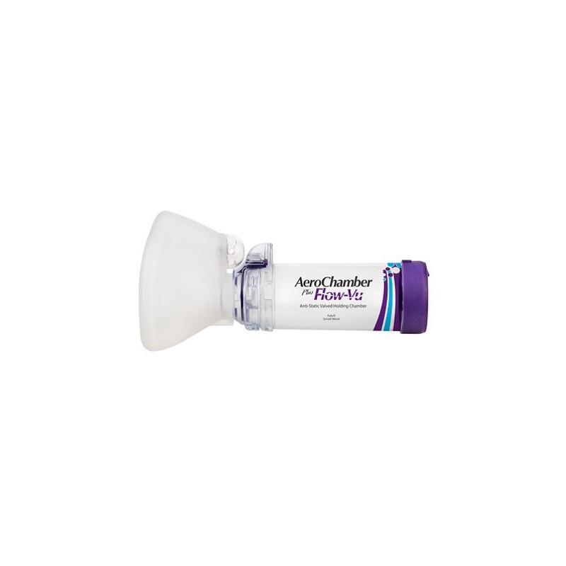 Aerochamber Plus Flow-Vu + Masque Small Adultes | Violet