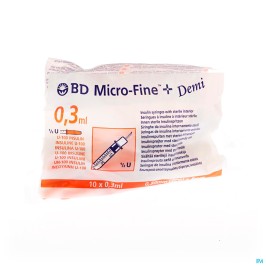 BD Micro-Fine insulinespuit + naald | 0,3ml + 30G x 8mm | 100st